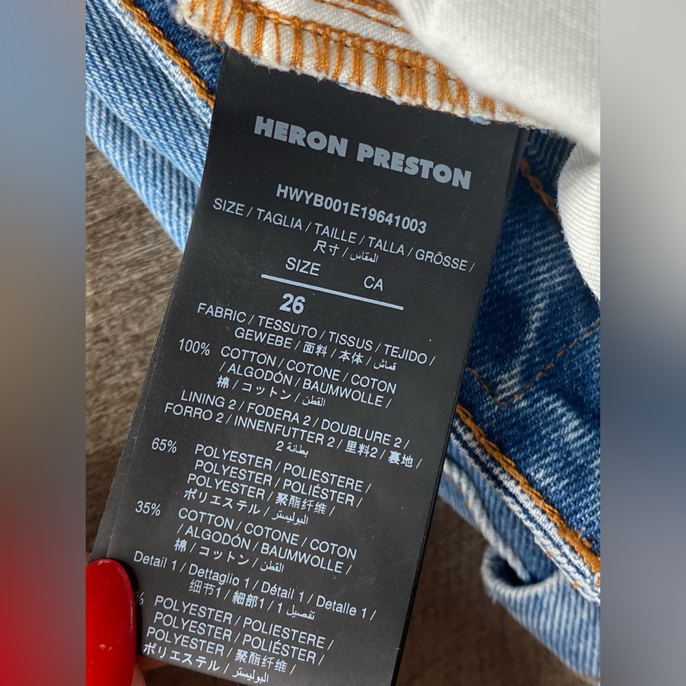 NWOT Heron Preston High-Waist Straight Leg 6-Pocket Medium Wash Denim Jeans - Picture 13 of 13